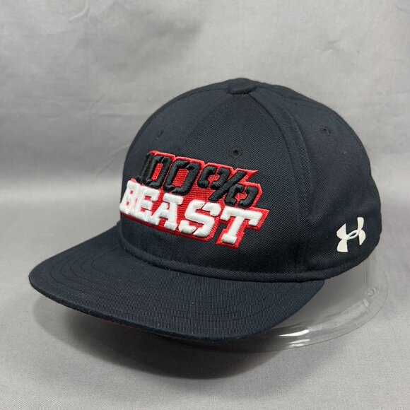 Under Armour Snapback Hat 100% Beast Black Cobra Performance Athletic Youth Boys - Picture 1 of 16